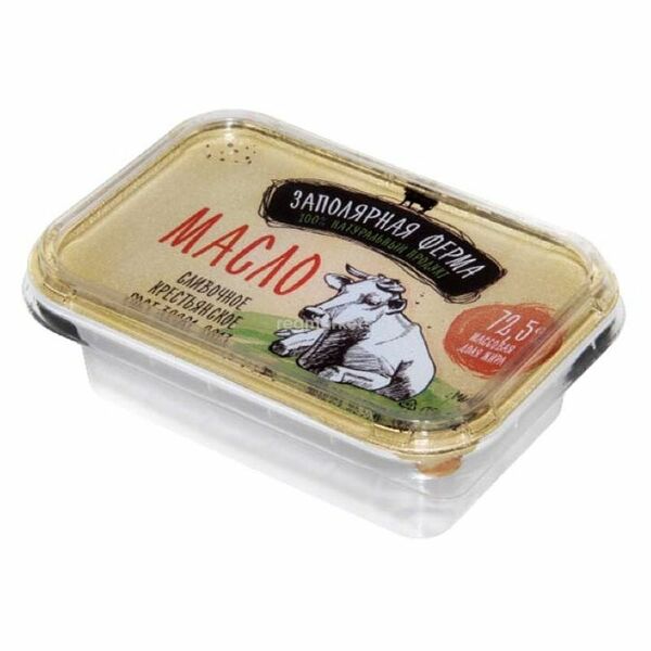 Масло сладкосливочное Заполярная Ферма Крестьянское высший сорт 72.5%, 160г