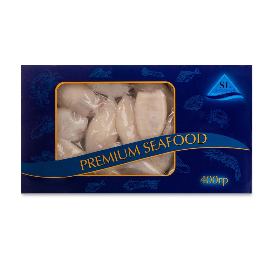 

Кальмары мини Seafood Line, с щупальцами, очищенные глазурь 7%, калибр 41-60 шт в кг, Таиланд