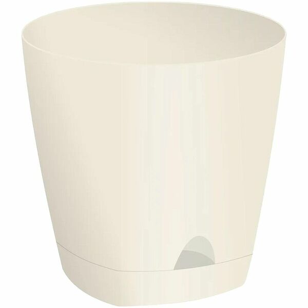 Горшок Ingreen Amsterdam для цветов с прикорневым поливом Сливочный 140мм, 1.35л