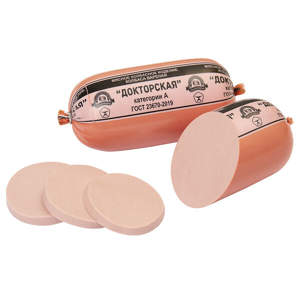Колбаса вареная Докторская мясн. колб. изд кат. А 550г Волковысский МК