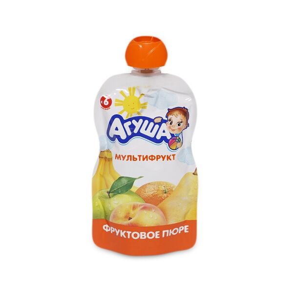 Фруктовое пюре Агуша мультифрукт с 6 месяцев