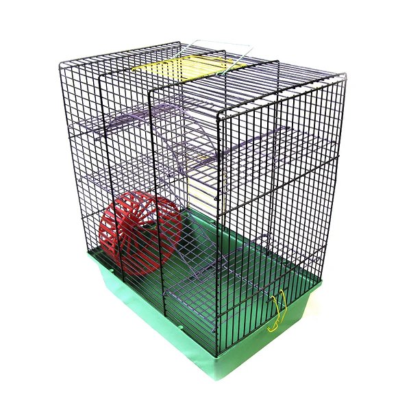 Клетка Вака Венеция большая с мостиком и колесом для грызунов 38,5х27,5х43,5 см.