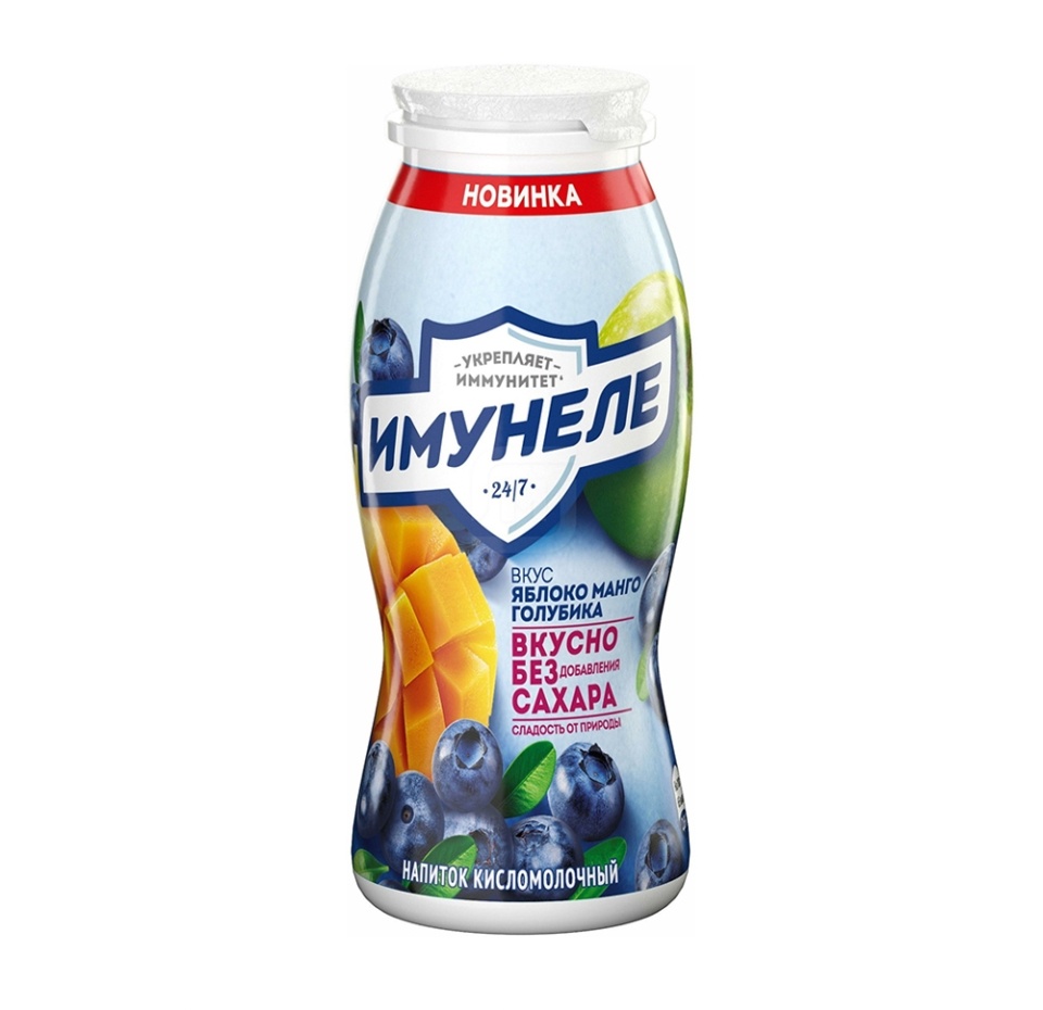 

Кисломолочный напиток Имунеле for kids яблоко-манго-голубика 1.5% 100 г