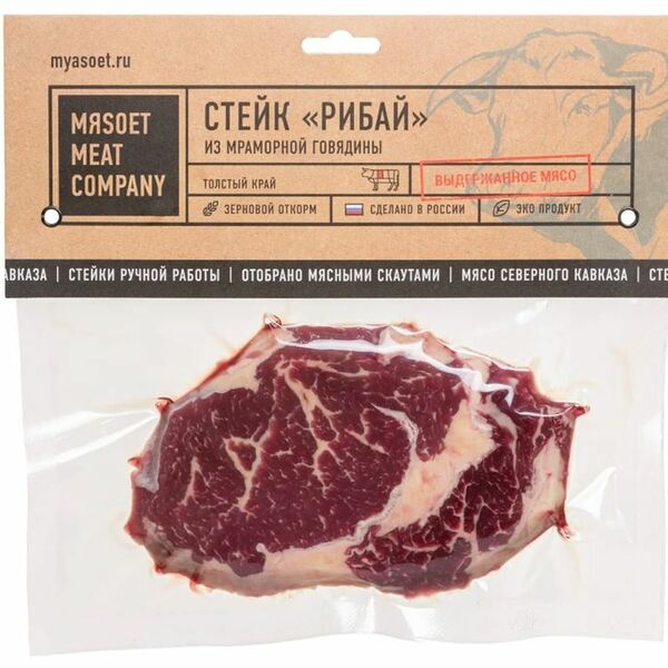 Стейк из мраморной говядины МЯСОЕТ Рибай
