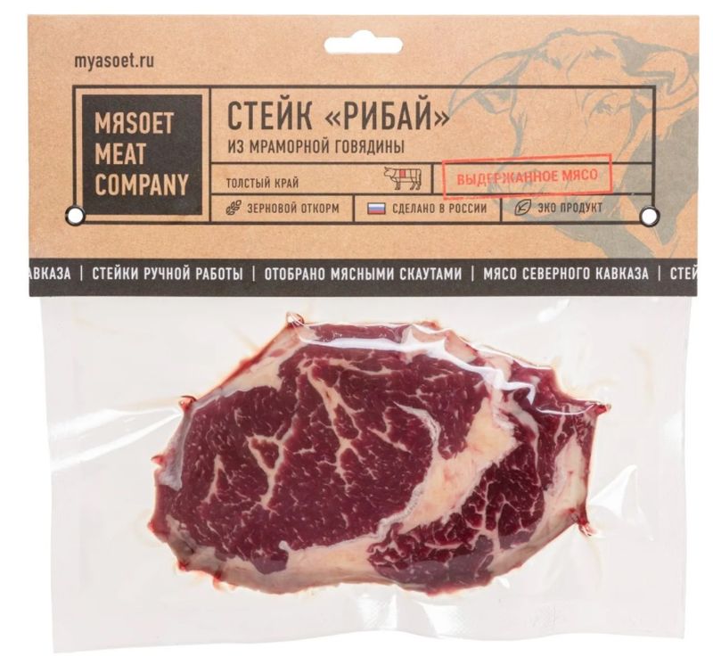 

Стейк из мраморной говядины Мяsoet Рибай 200 г