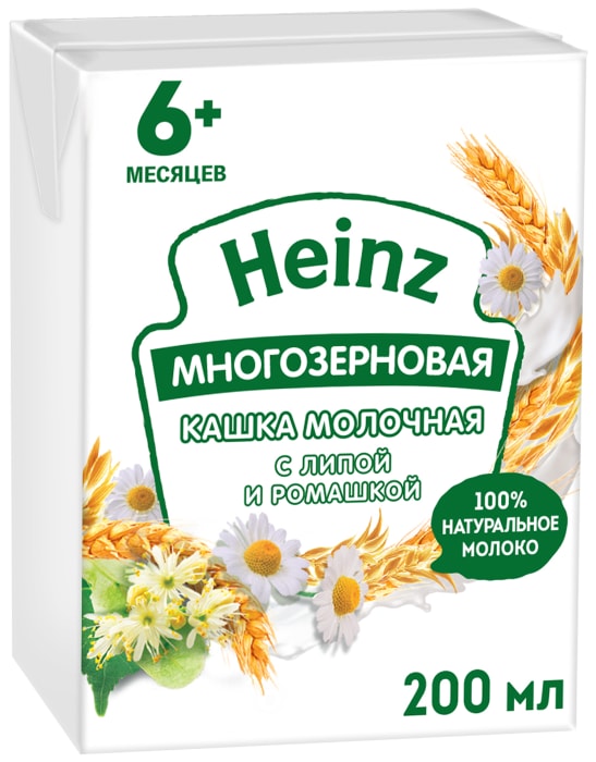 

Каша Heinz молочная, многозерновая с липой и ромашкой, с 6 месяцев 200 мл