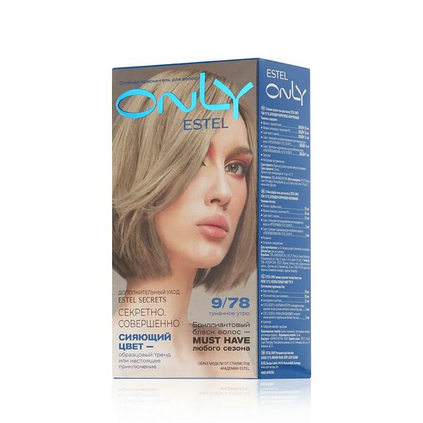 Стойкая краска - гель для волос Estel Only 9/78 Блондин Коричнево-Жемчужный