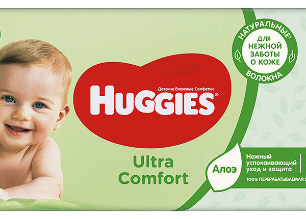 Huggies салфетки BW Ultra Comfort Aloe 56 шт