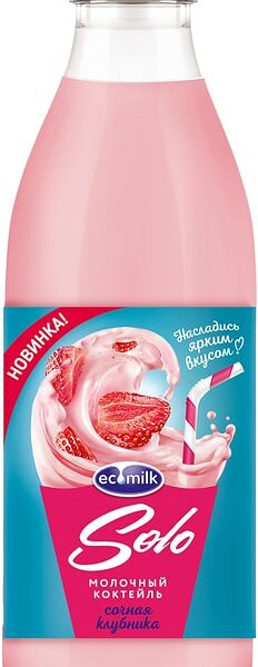 Коктейль молочный Экомилк с Клубникой 2% 930мл