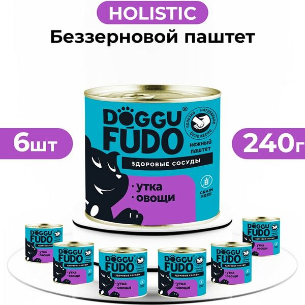 Влажный корм для собак Doggufudo Утка с овощами 6*240г