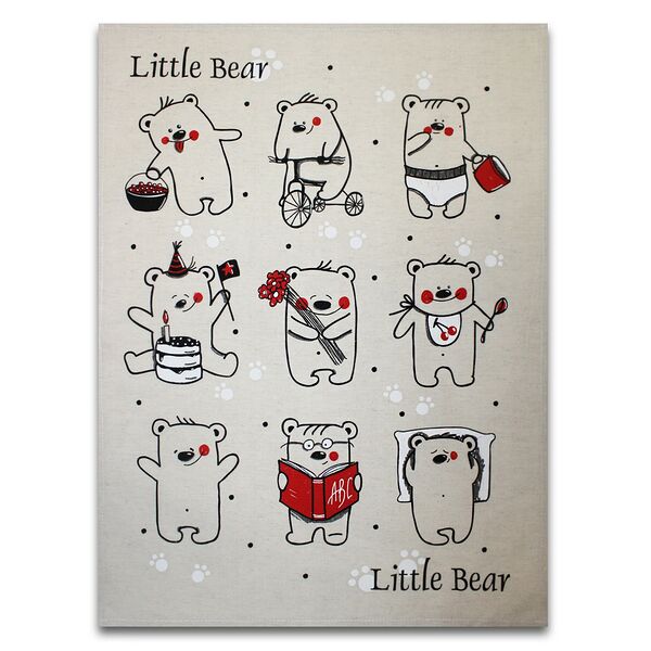 Полотенце кухонное Северные мишки, 45х60 см, гладкотканое