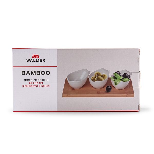 Менажница Walmer трехсекционная Bamboo 25х12см, Великобритания