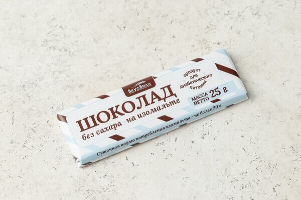 Шоколад без сахара на изомальте