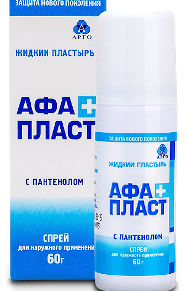 Пластырь-спрей жидкий Афапласт флакон 60 мл с пантенолом