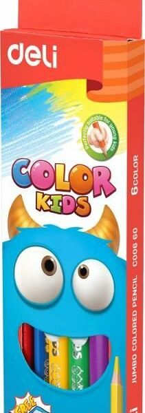 Карандаши цветные 6 цв. Jumbo kids  в картонной упаковке