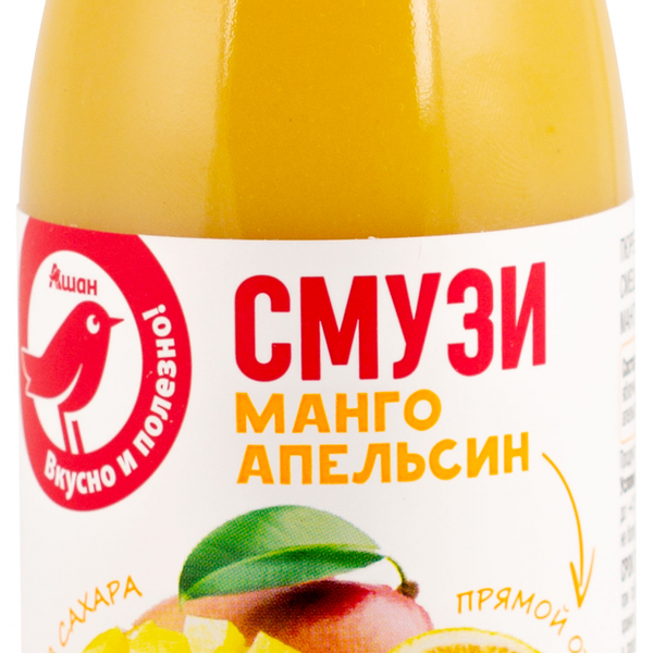 Смузи АШАН Красная птица со вкусом манго апельсин