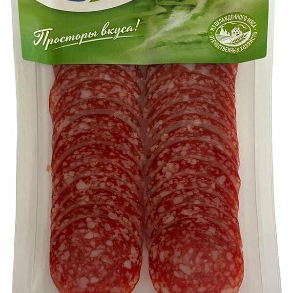 Колбаса сырокопченая Заповедные продукты мелкозернистая нарезка