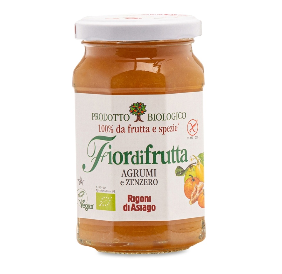 

Конфитюр из цитрусовых с имбирём, Fiordifrutta Agrumi e Zenzero, Rigoni di Asiago, 260 г, Италия
