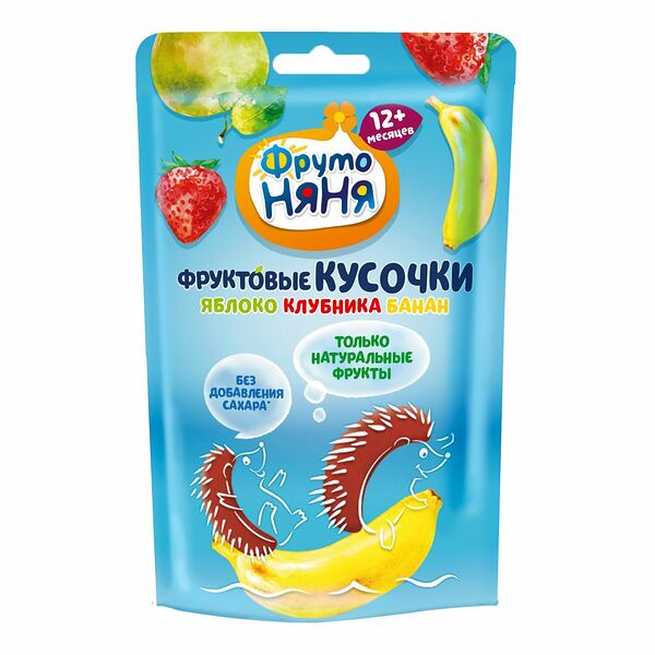 Кусочки фруктовые ФрутоНяня Улитка с яблоком и малиной без сахара с 12 месяцев