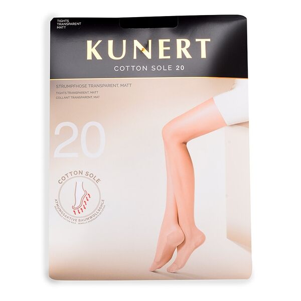 Колготки Kunert Cotton Sole 20 den, цвет черный, размер 2