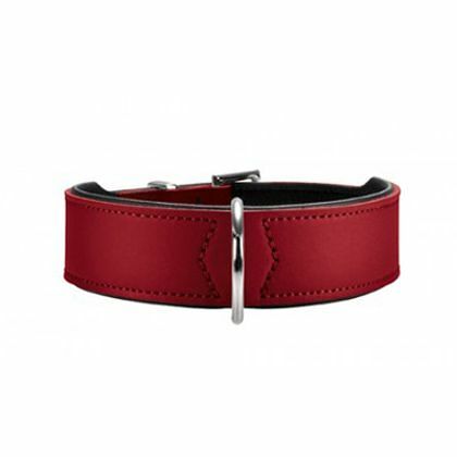 Hunter ошейник кожаный Basic 47-54 см., Красный