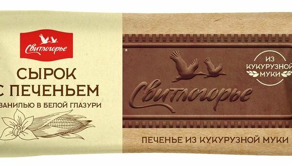Сырок Свитлогорье с ванилью-печеньем в белой глазури 23% 50г