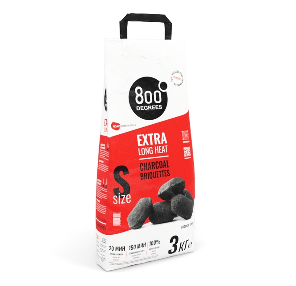 

Уголь брикеты Extra Long Heat, 800 Degrees, 3 кг