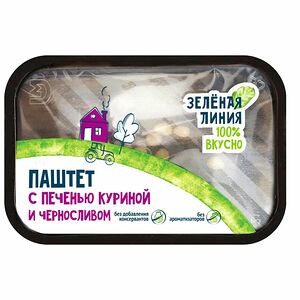 Паштет с куриной печенью и черносливом категории Б Зелёная Линия