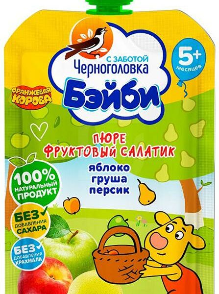 Пюре Черноголовка Бейби Фруктовый cалатик