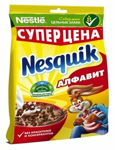 Готовый завтрак Nesquik Алфавит шоколадный в Магнит со скидкой –30%