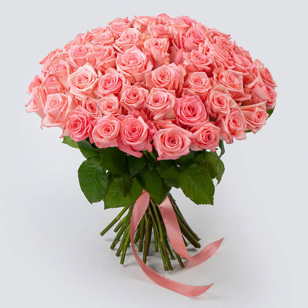 Букет Розовая королева (51 роза) 40 см