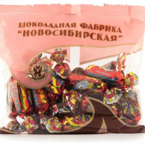 Конфеты Шоколадная фабрика Новосибирская Маскарад, начинка пралине