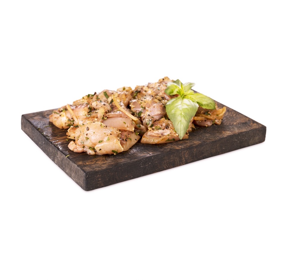 

Шашлык из бедра цыпленка в маринаде с белым вином Почти готово