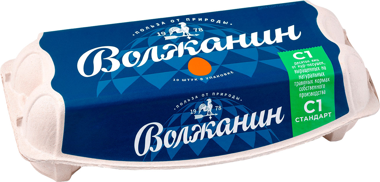 

Яйцо куриное Волжанин столовое С1 10шт