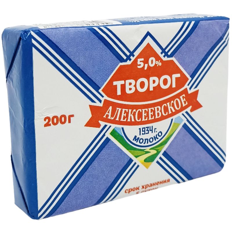

Творог Алексеевское молоко 5%, без змж 200 г