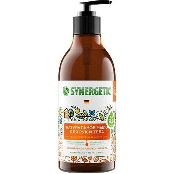 Мыло жидкое SYNERGETIC Карамельное яблоко и ваниль, парфюмированное