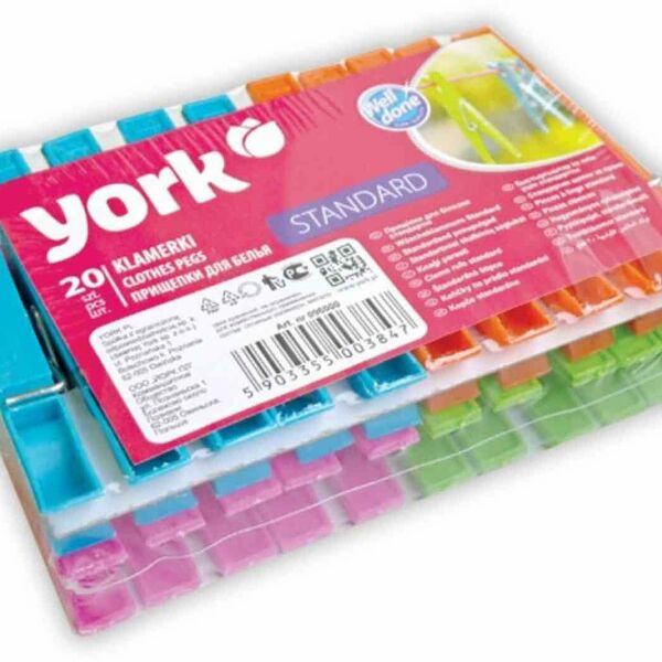 Прищепки York Стандарт пластиковые, 20 шт
