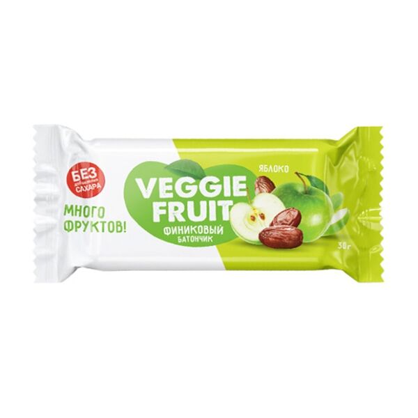 Veggie fruit Батончик финиковый 30 г яблоко без сахара