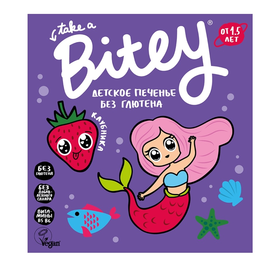 

Печенье Take a Bitey Клубника,без глютена, упаковка в ассортименте 1 шт 125 г