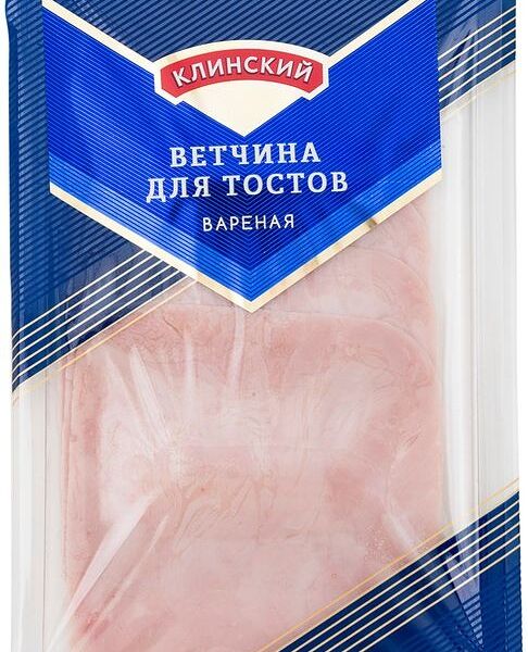 Ветчина варёная Клинский Для тостов в нарезке, 120г
