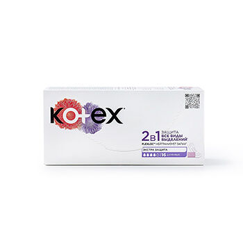 Прокладки Kotex 2в1 16 шт ежедневные длинные