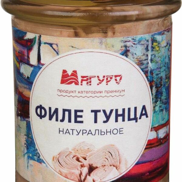 Филе-кусочки тунца полосатого Магуро натуральные