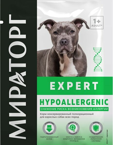 Влажный корм для собак Мираторг Expert Снижение риска возникновения аллергии 85 г