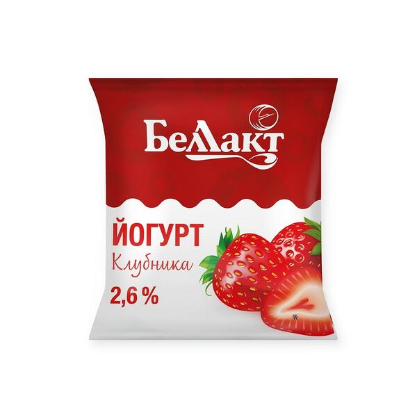 Йогурт сладкий 2,6% с ар клубники 400г Беллакт