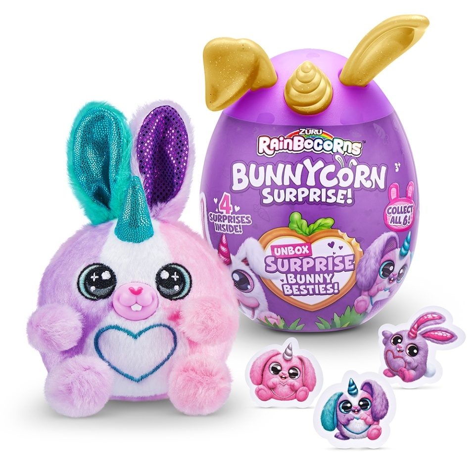 

Игровой набор Zuru Rainbocorns сюрприз в яйце Bunnycorn Surprise Series 1 плюш кролик + наклейки, в ассортименте