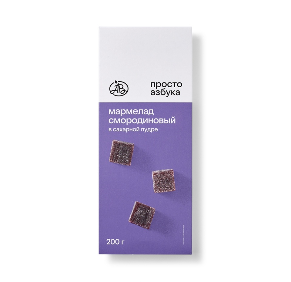 

Мармелад «Просто Азбука» черносмородиновый в сахарной обсыпке 200г, Россия