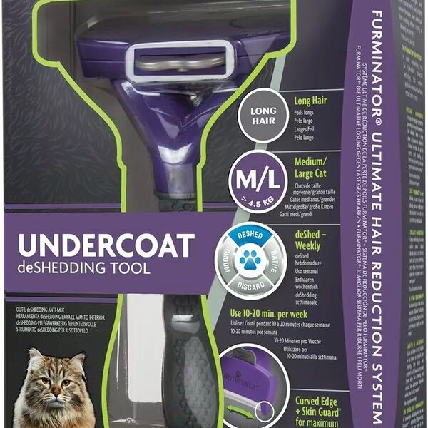 Инструмент по уходу для больших кошек FURMINATOR c длинной шерстью M/L