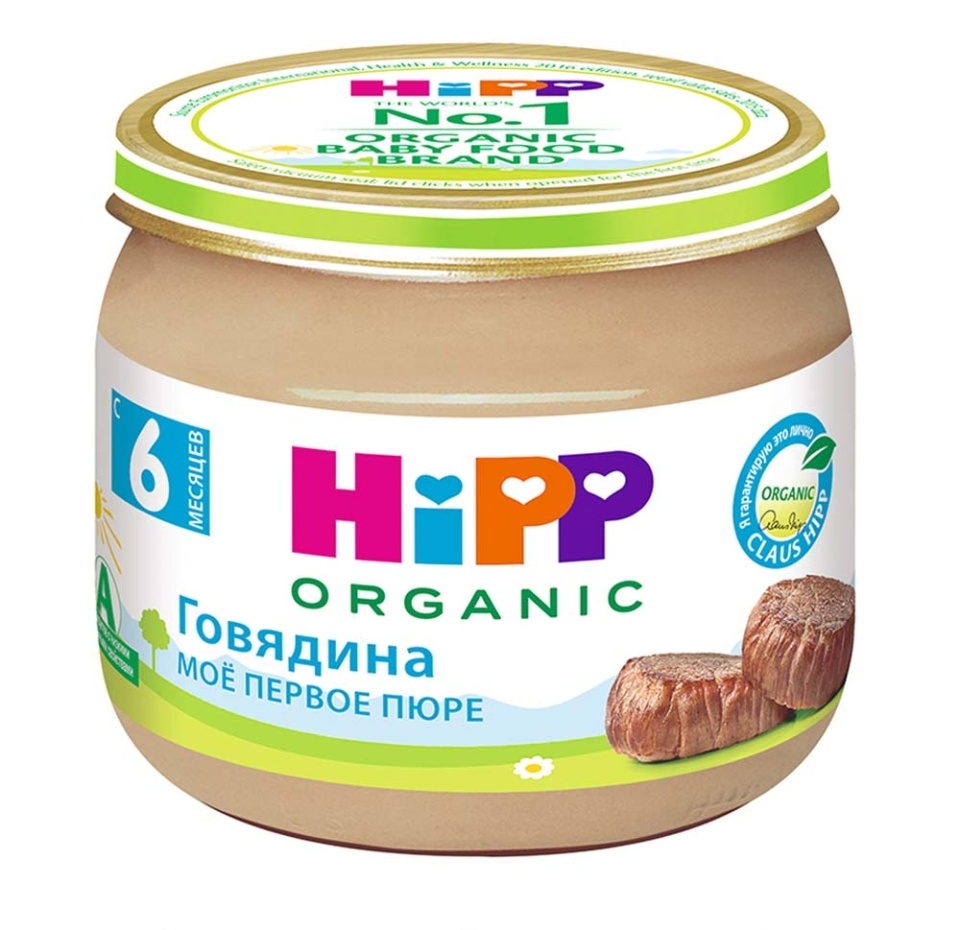 

Пюре мясное HiPP «Говядина» для детей с 6 месяцев 80 г