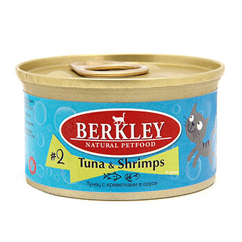 Корм для кошек BERKLEY №2 Тунец с креветками в соусе банка