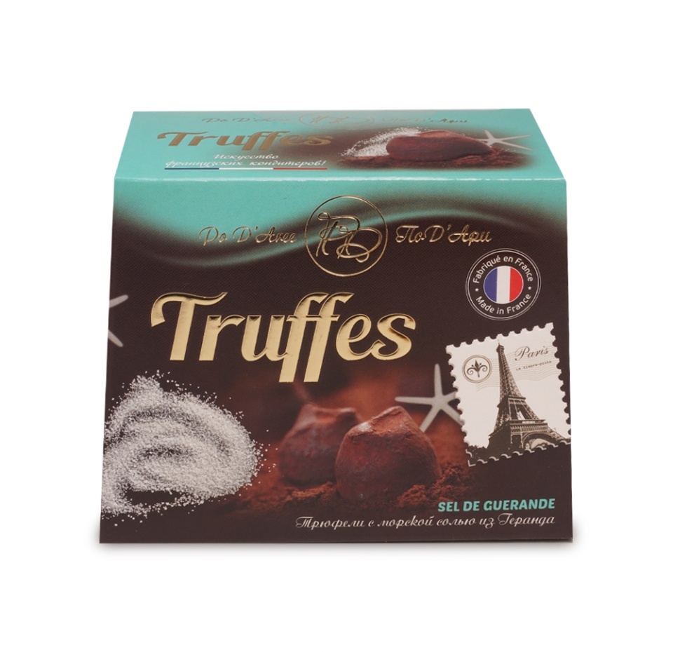 

Шоколадные конфеты ПоД'Ари Трюфель с морской солью из Геранда 160г, Франция
